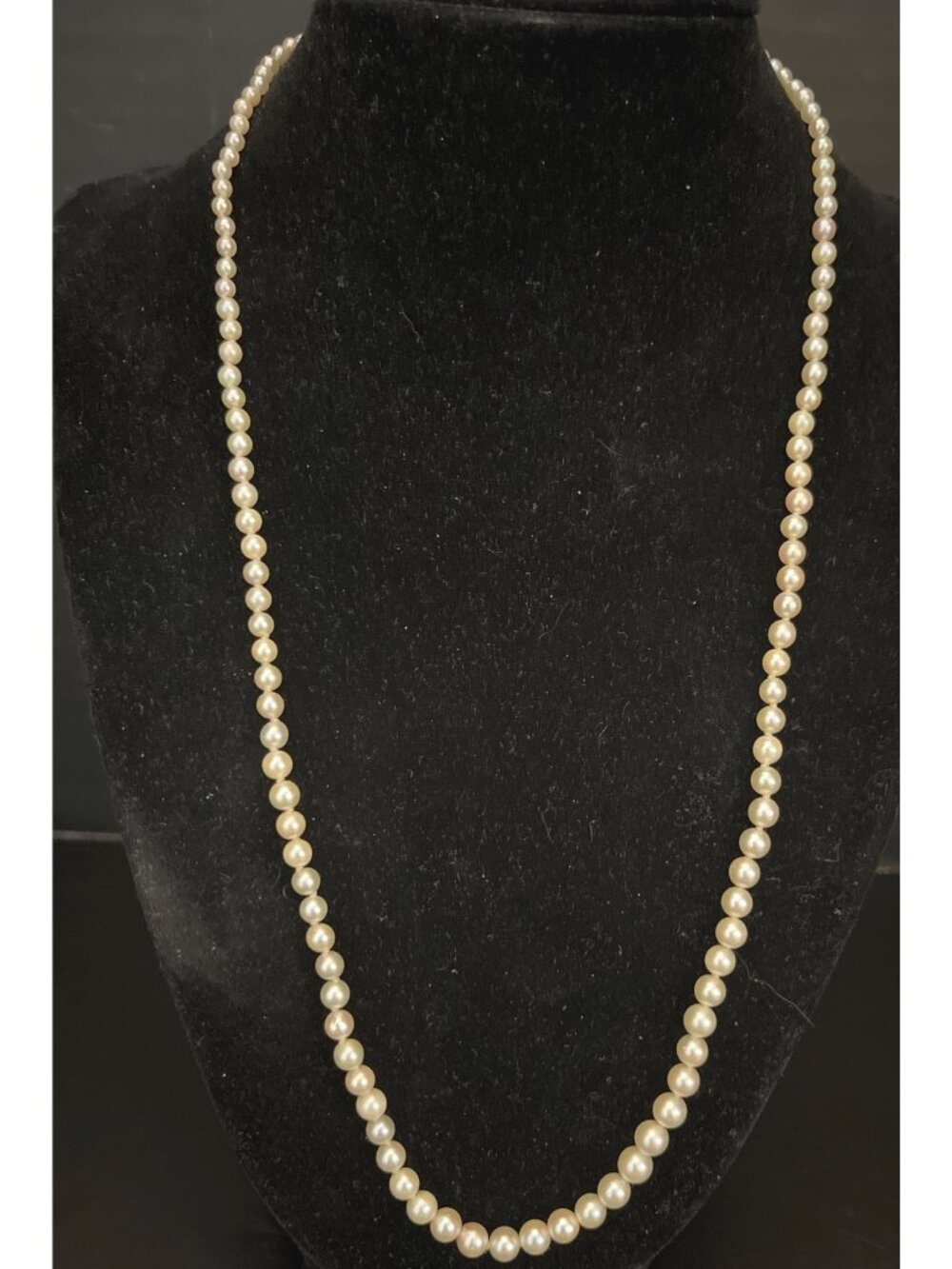 14k White Gold Single Strand Matinee Freshwater Pearl Necklace 11.24 G